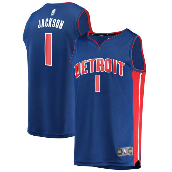 Maillot nba Detroit Pistons Icon Edition Homme Reggie Jackson 1 Bleu